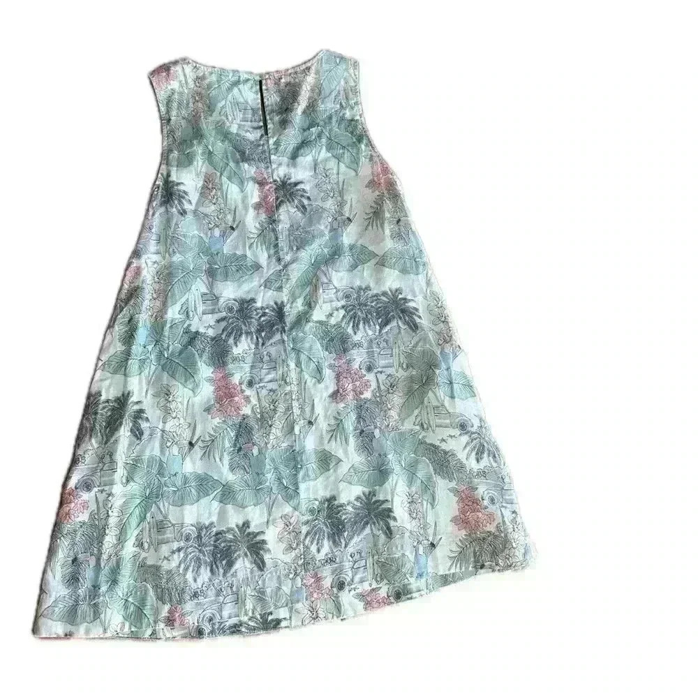 Artisan NY Linen Beach Print Shift Dress Medium - Picture 2 of 4